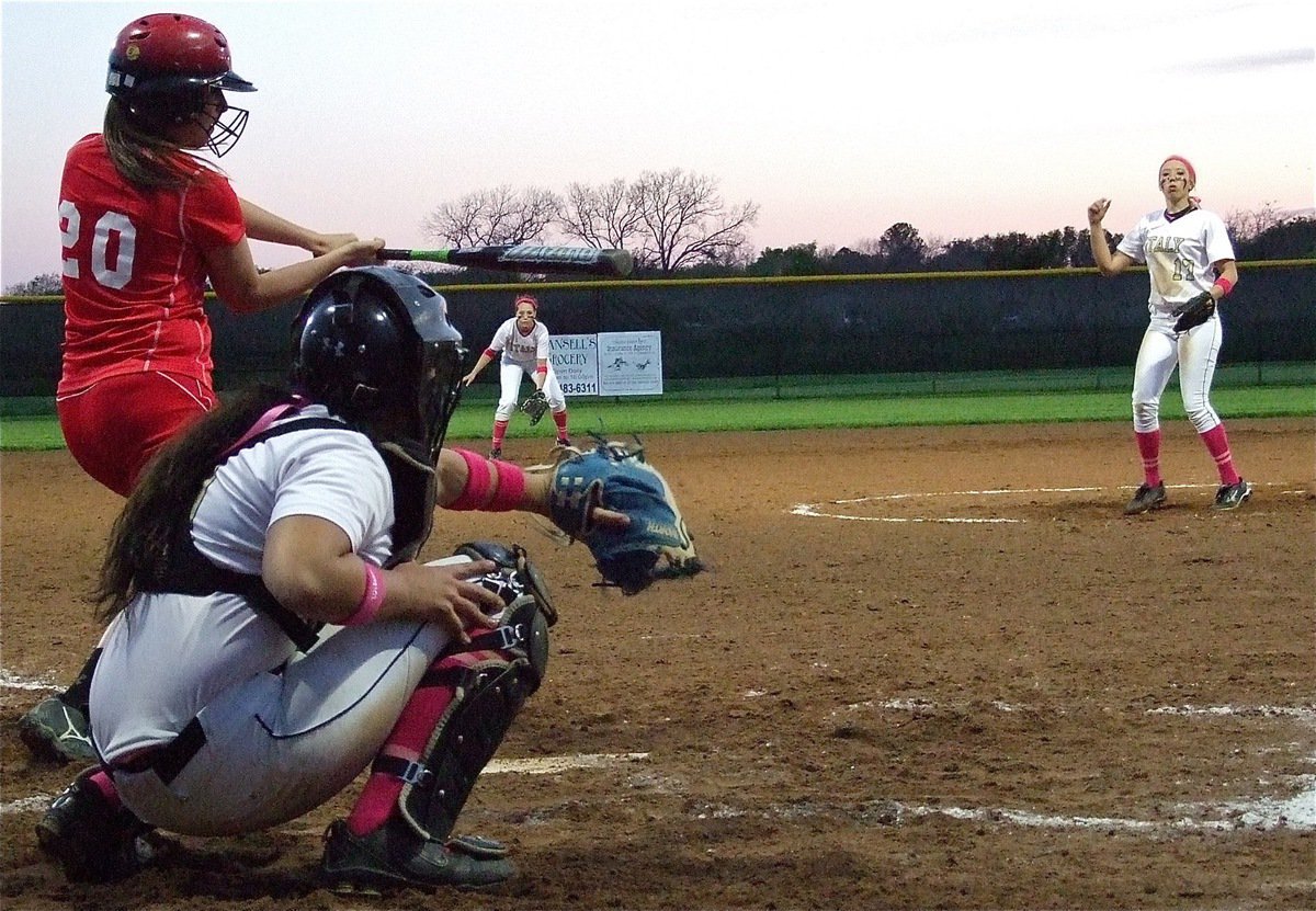 Image: Megan Richards strikes out a Maypearl batter and cancer all in one pitch. That was some pitch as little sister Alyssa Richards makes the catch.