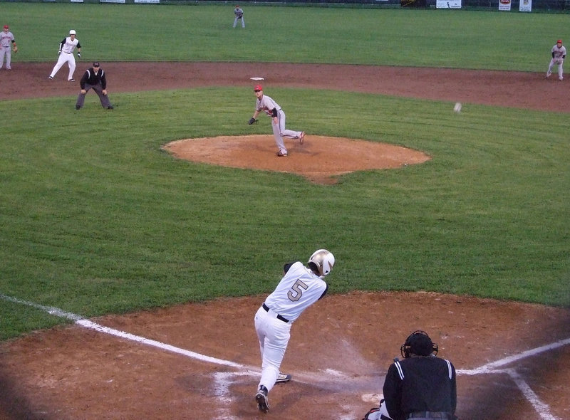 Image: Reid Jacinto hits to right field.