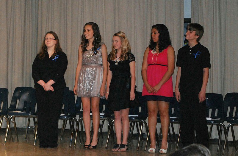 Image: 2012 NJHS officers
    (L-R) Samantha Owens, Reporter; Jozie Perkins, Treasurer; Britney Chambers, Secretary; Julissa Hernandez, Vice-President; Levi McBride, President