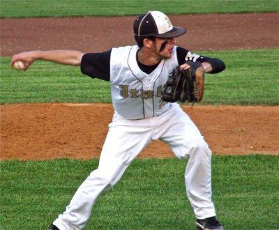 Image: Italy’s, Caden Jacinto(2) fields a dribbler near the mound.
