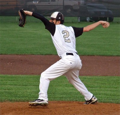 Image: Italy pitcher, Caden Jacinto(2) goes 7 innings for the 10-5 win against Rio Vista.