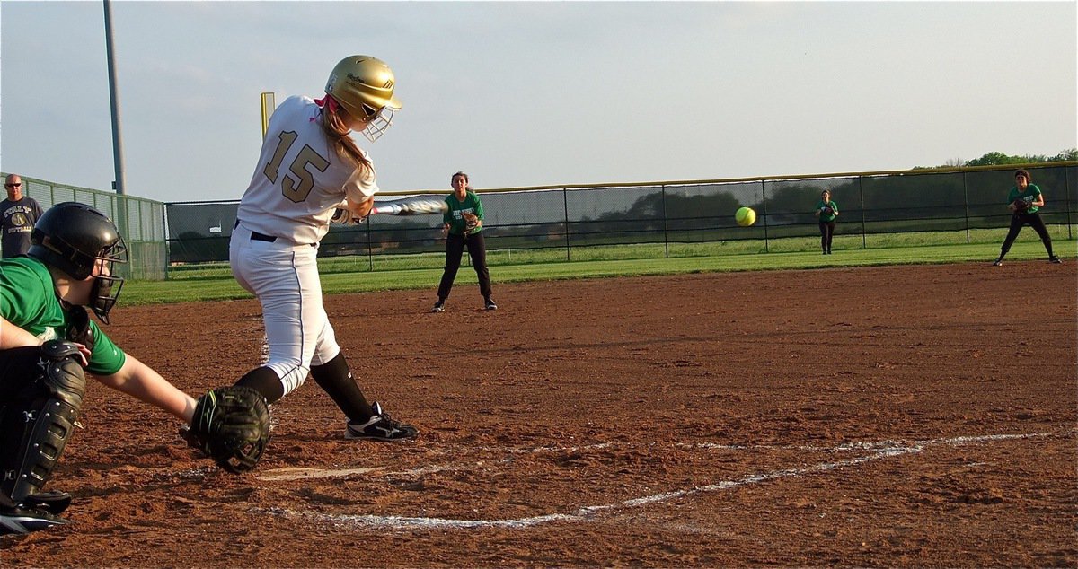 Image: Jaclynn Lewis(15) and her Lady Gladiator teammates unleashed on Rio Vista Friday routing the Lady Eagles 12-0 in five-innings.