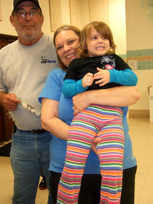 Image: Mark, Kristi and Mayson Souder all at the supper having fun. 