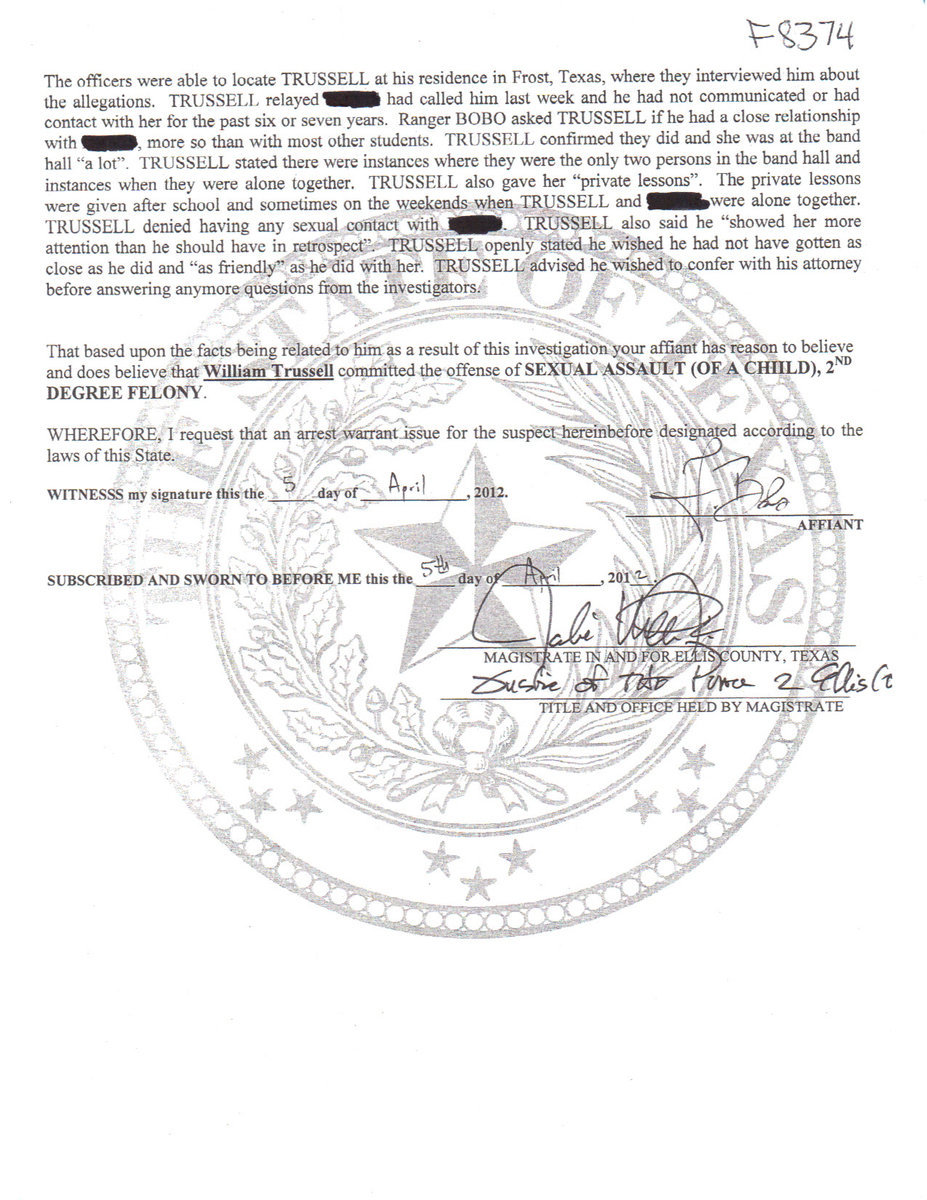 Image: Arrest Warrant Affidavit, page 2