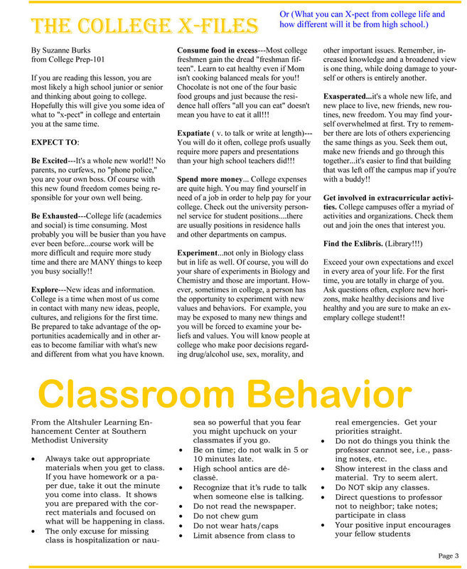 Image: April Senior Newsletter, page 3