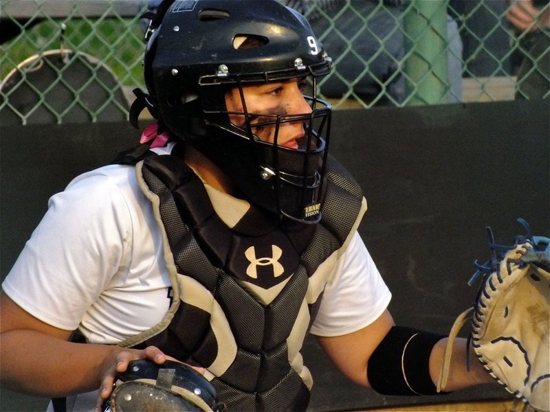 Image: Lady Gladiator catcher, Alyssa Richards got plenty of help from her defense on Tuesday.