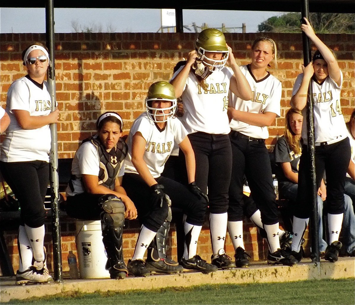 Image: The Lady Gladiator dugout is full of characters.