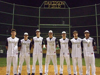 Image: Seven seniors gathered at homeplate on Tuesday night to celebrate their season and the end of an era.
(L-R) Kyle Jackson, Justin Buchanan, Alex DeMoss, Jase Holden, Ross Stiles, Brandon Souder and Omar Estrada.