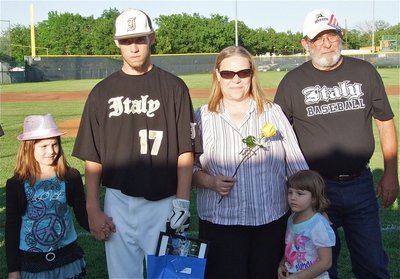 Image: Senior Gladiator, Brandon Souder(17), is escorted by his parents Kristi &amp; Mark Souder, Sr. along with nieces, Taylor Souder, and, Mayson Souder.