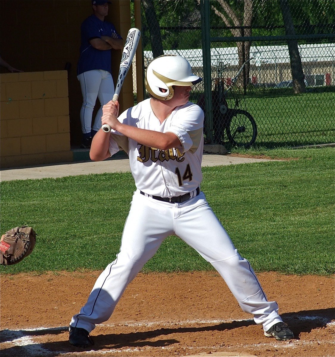 Image: Italy’s, Kyle Fortenberry(14), prepares to swing for the outfield.