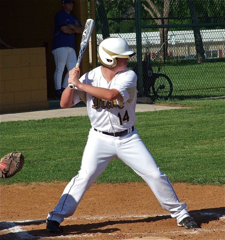 Image: Italy’s, Kyle Fortenberry(14), prepares to swing for the outfield.