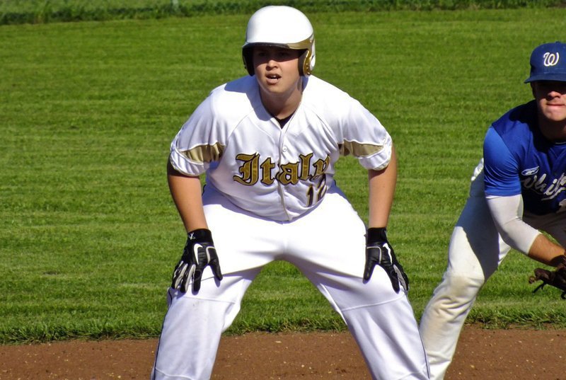 Image: JV Gladiator, Tristian Smithwick(12), is about to take third base.