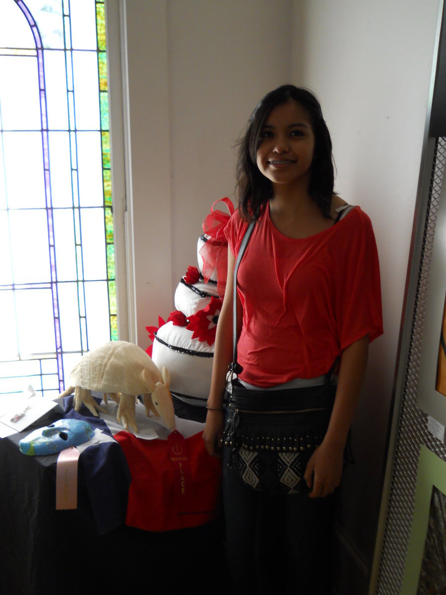 Image: Lupita Rincon: 2nd place with her sculpture, ‘Armadillo’