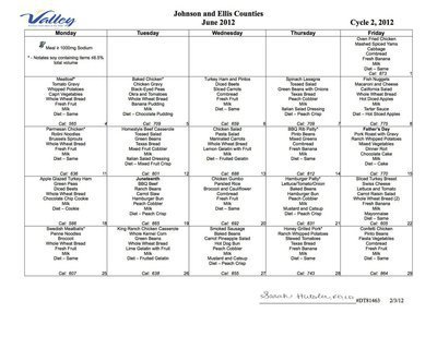 Image: June 2012 Meal Calendar