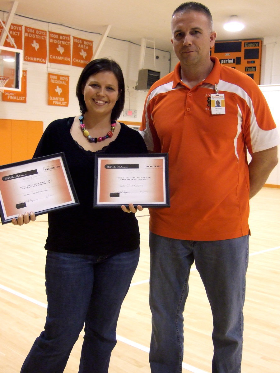 Image: Amanda Pustejovsky received double Gold Star Performance Awards for high TAKS ratings.