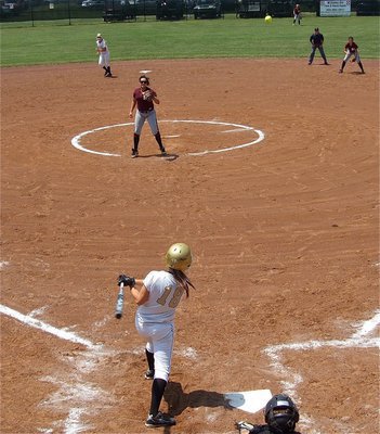 Image: Bailey Bumpus(18) helps deliver the knockout shots to Mildred.