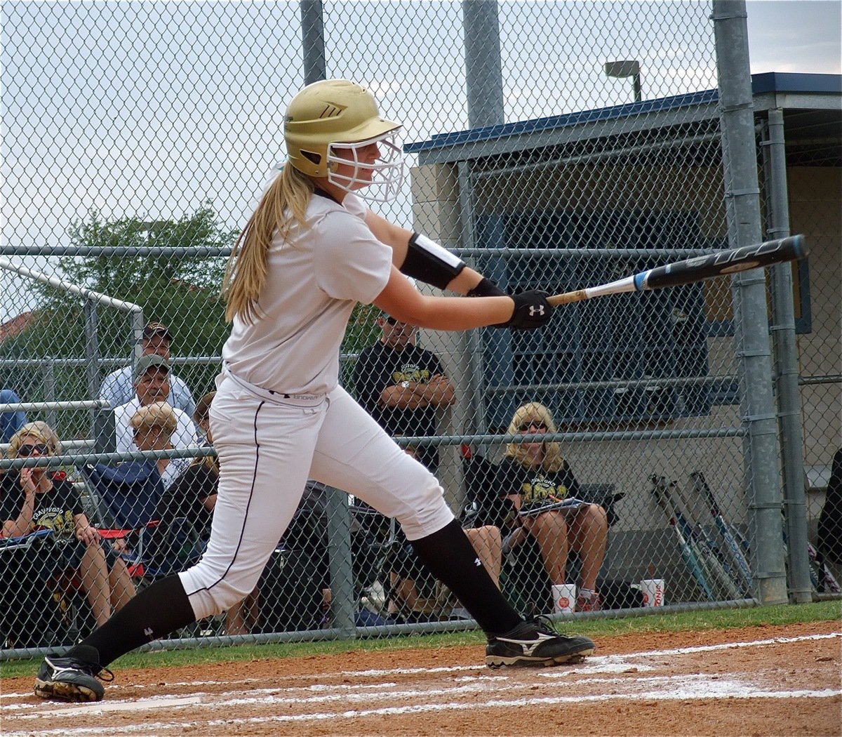 Image: Madison Washington(2) connects for a single.