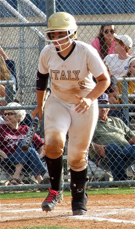 Image: Longball hitter, Alyssa Richards(9), is walked by Crawford as strategy.