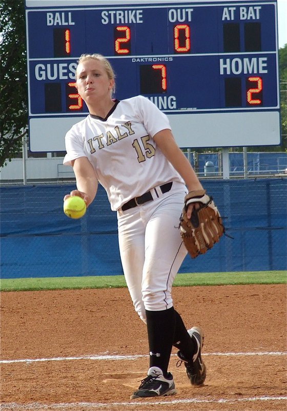 Image: Jaclynn Lewis(15) gives a strong performance during game 1 at regionals against Crawford.