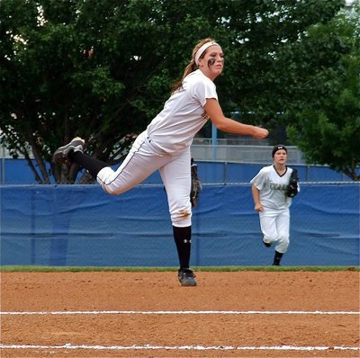 Image: Senior shortstop, Bailey Bumpus(18), makes the play and throws for the out against Crawford.