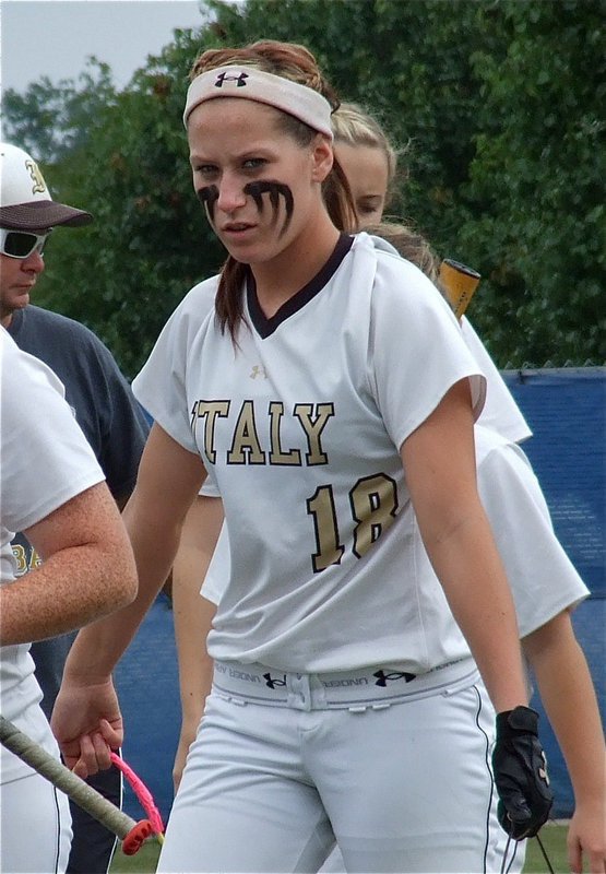Image: Senior Bailey Bumpus(18) has the glare of a warrior before taking on Crawford.