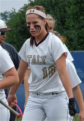 Image: Senior Bailey Bumpus(18) has the glare of a warrior before taking on Crawford.
