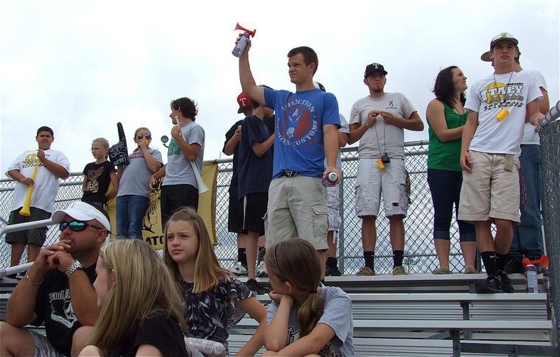 Image: Lady Gladiator fan Chase Hamilton makes a little noise when Jaclynn Lewis is introduced.