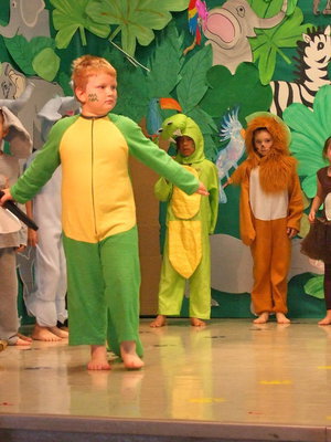 Image: Here comes Bryce Ballard the crocodile strutting his stuff.