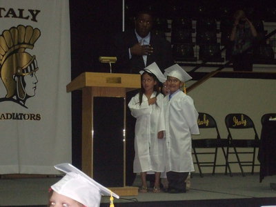 Image: These two cuties are leading the Pledge of Allegiance.
