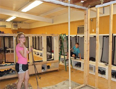 Image: Current Lady Gladiator, Taylor Turner, a junior, is on hand to add a woman’s touch to the renovation.