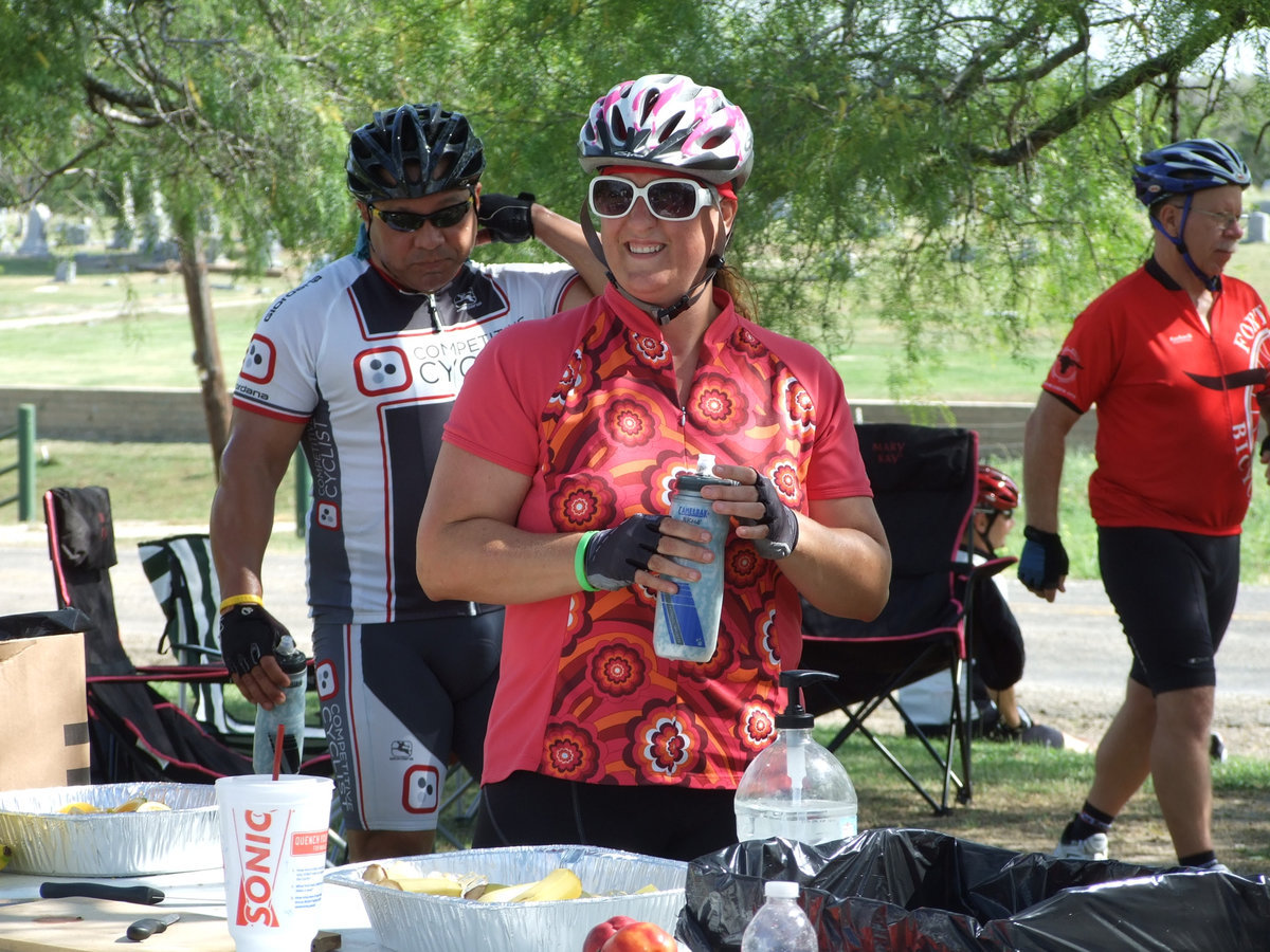 Image: Frost rest stop includes cold fruit, water and music from local resident, Carl Cassady.