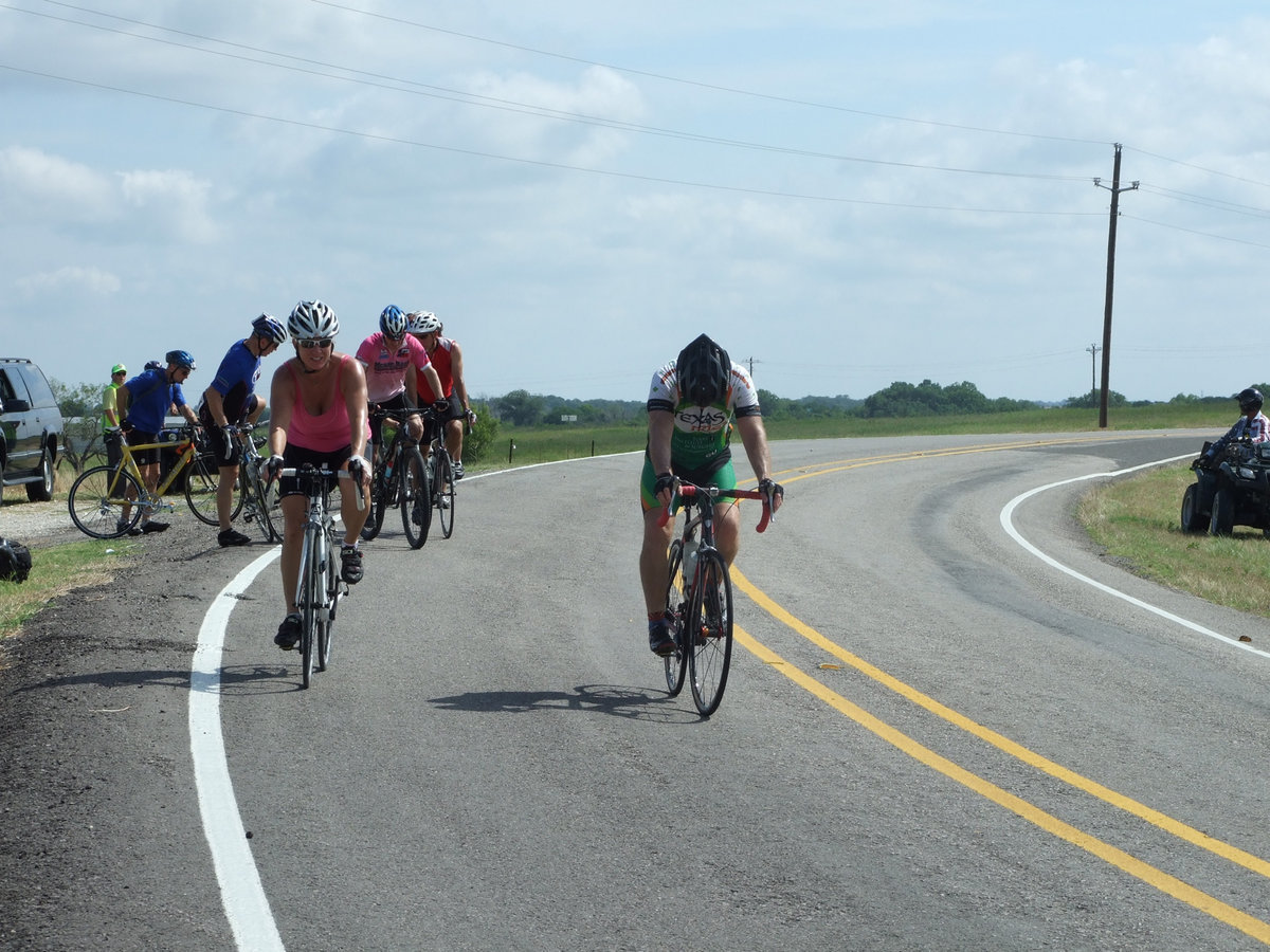 Image: Hwy 55 has a rest stop for the weary, hot cyclists.