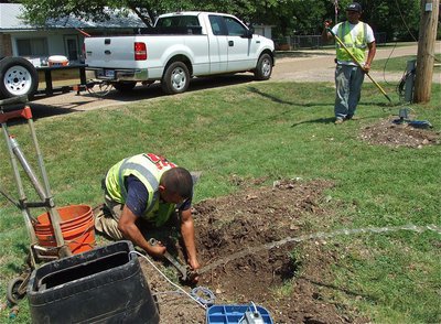 Image: Installing the new meters also allowed leaky shutoff valves to be replaced which could reduce water usage cost and cutback on wasted water.