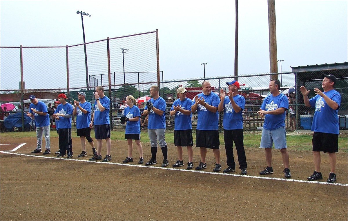 Image: The Italy Police Department, aka Italy’s Finest, is introduced before the game.