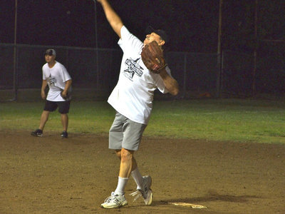 Image: Winners of the second game, The Street Gang pitch to the winner of the first game.