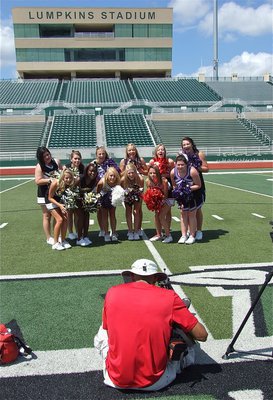 Image: A view of the scene as WFAA Channel 8 Sports Videographer Arnold Payne captures the cheerleaders making some noise!!!