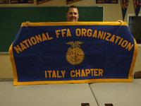 Image: Blake Godwin, new member of the Italy High School teaching staff, found some pennants, flags and some awesome memorabilia and is using them as decorations in the class. “I want the students to see what the FFA history has been in this chapter,” Godwin proudly replied.