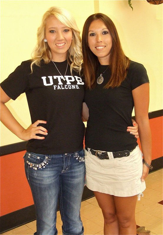 Image: Megan Richards is congratulated by her aunt, Dana Garza.
