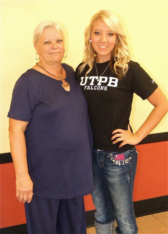 Image: Megan Richards stands with one of her most dedicated supporters, Rita Garza, her grandmother.