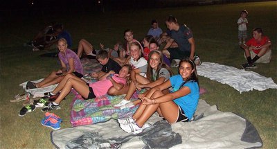 Image: Ready to view a movie under the moon on Willis Field.