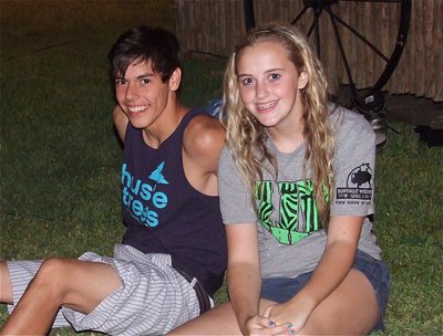 Image: Kelvin Joffre and Kelsey Nelson checkout the volleyball action.