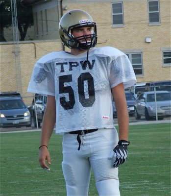 Image: Gladiator Zackery Boykin(50) absorbs the moment before taking on Waco Reicher.