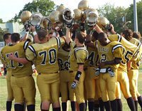 Image: The Italy JV Gladiators get ready to defend Willis Field against the Maypearl JV Panthers.