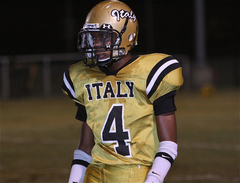 Image: Receiver Trevon Robertson(4) glares at the Raiders.