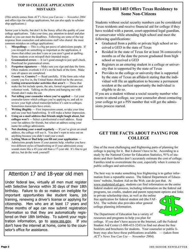 Image: Fall Newsletter – page 2