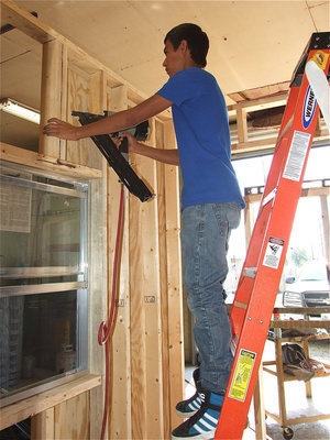 Image: A ladder and nail gun and a job well done.