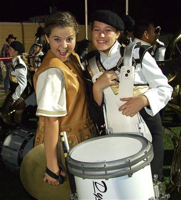 Image: Gladiator Mascot Reagan Adams teams with fellow GRB member Whitney Wolaver.
