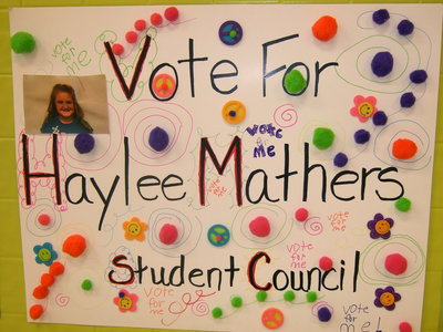 Image: Vote for Haylee Mathers for student council.