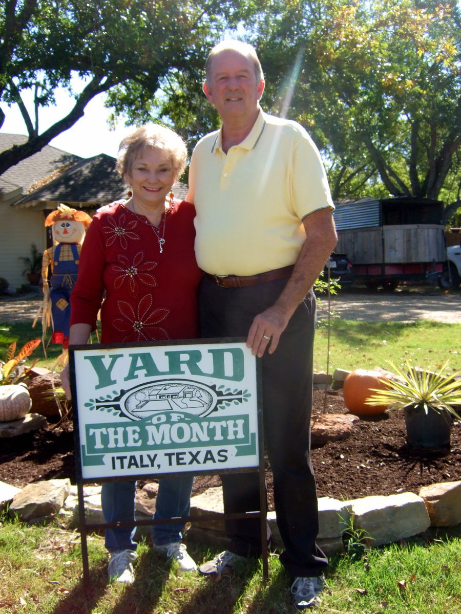 Image: Joyce and James Hobbs had the “Yard of the Month” for October.