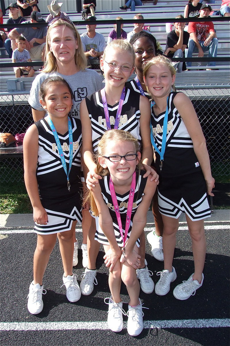Image: Cheer coach Becky Boyd is proud of her cheerleaders consisting of Sha’Niaya Johnson, Hannah Carr, Taylor Boyd, Courtney Riddle and Madelyn Chambers. We are proud of you!